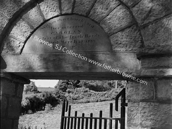 ENTRANCE TO GRAVEYARD WHERE CAROLAN THE HARPIST IS BURIED